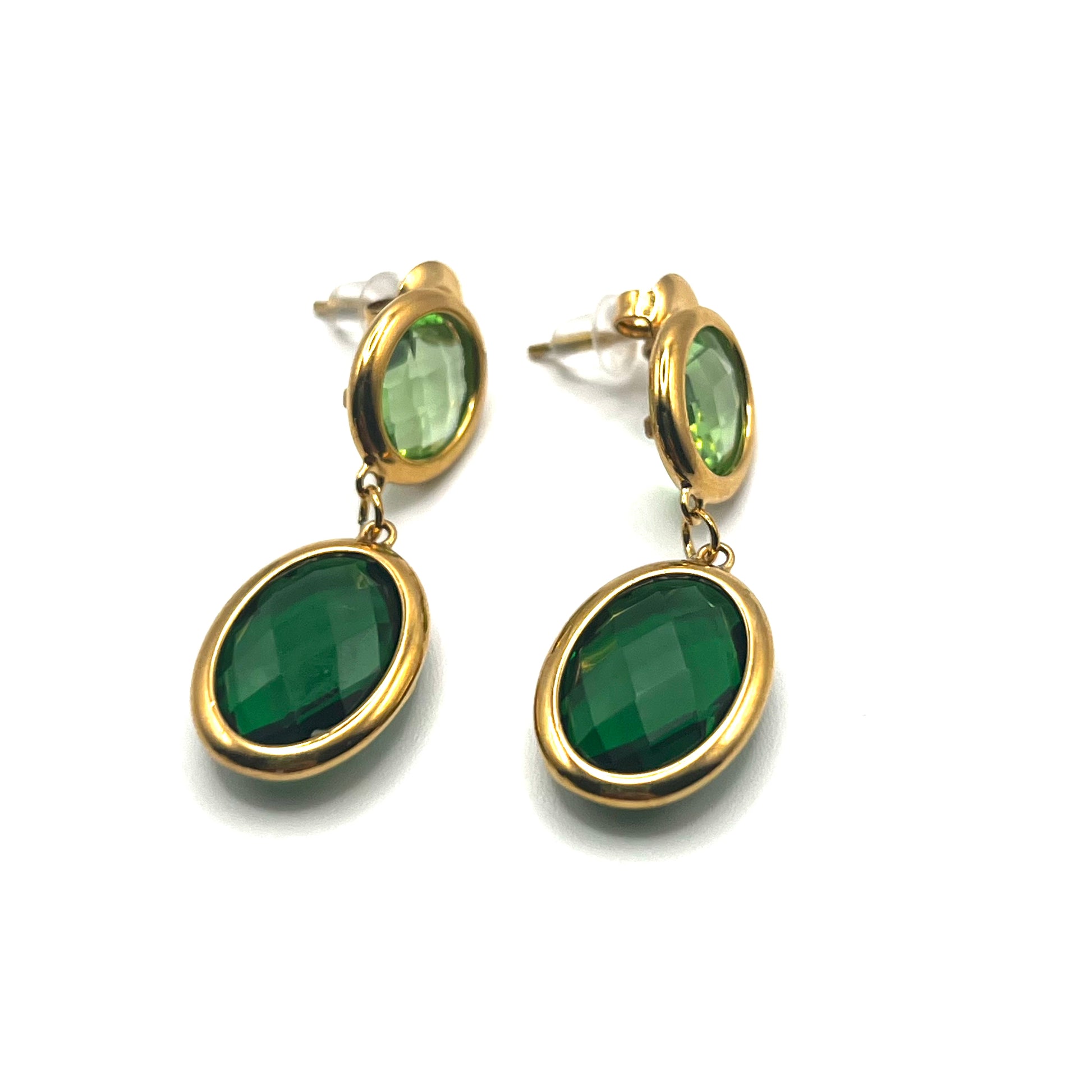 IRIS GLASS – Orecchini Donna in Acciaio Inossidabile e Cristalli Ovali – Eldra Milano