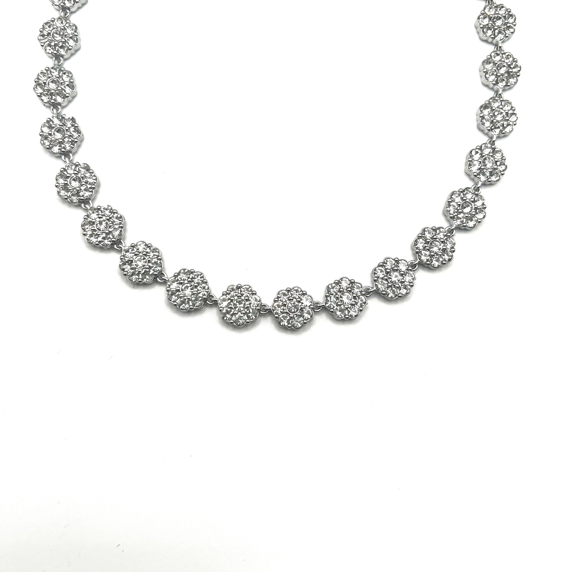 FLOWER ZIRCON CHOKER – Girocollo Donna con Fiori in Zirconi e Acciaio – Eldra Milano