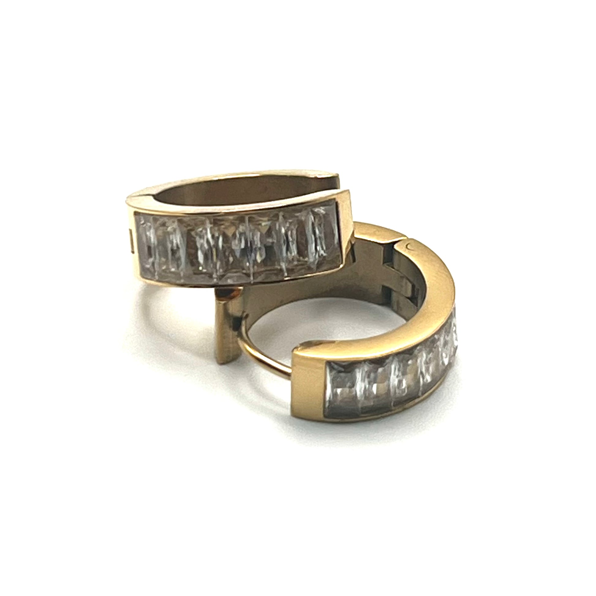 GLAM CIRCLE – Orecchini Unisex a Cerchio con Strass in Acciaio Inossidabile – Eldra Milano