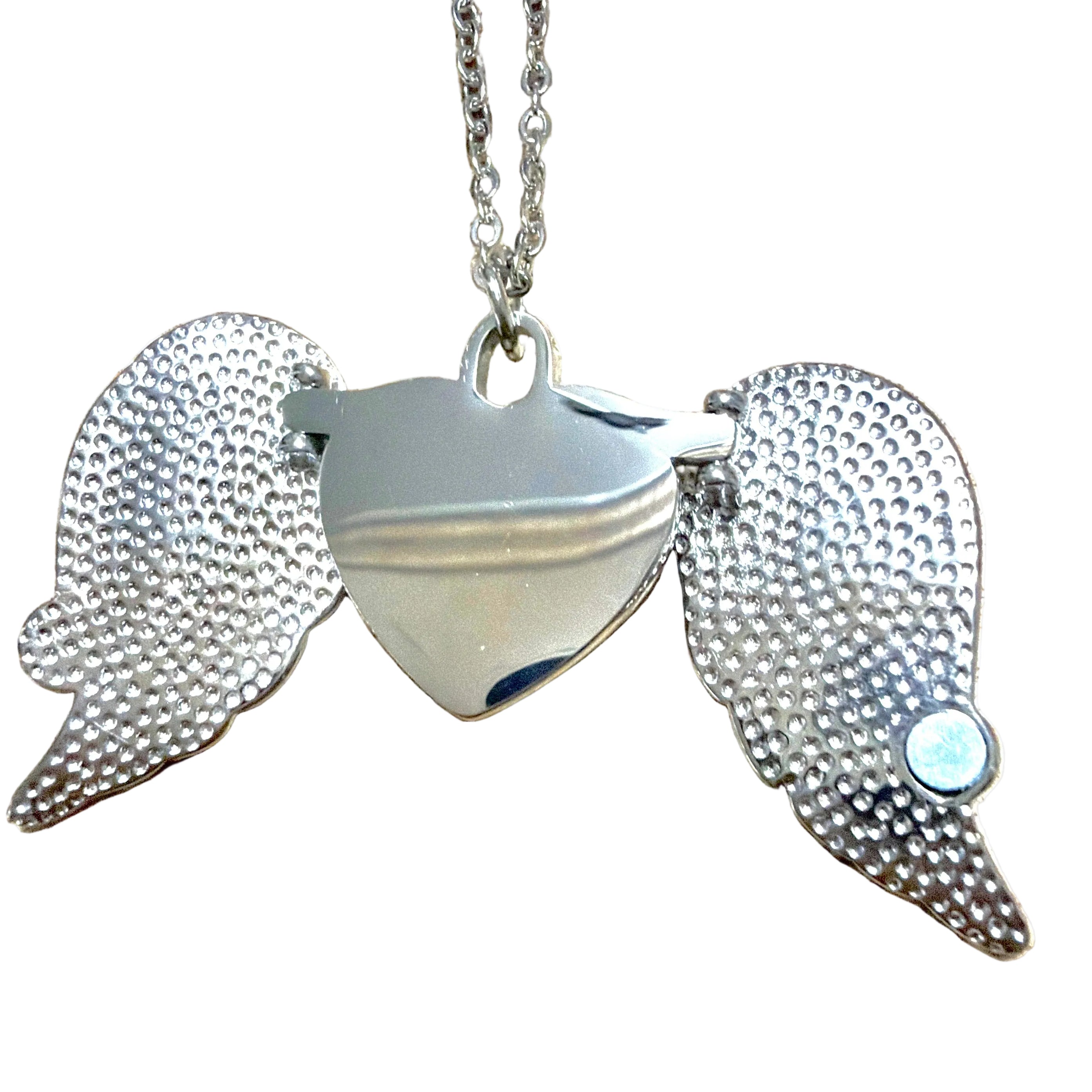 Collana ali da incidere cuore con ali