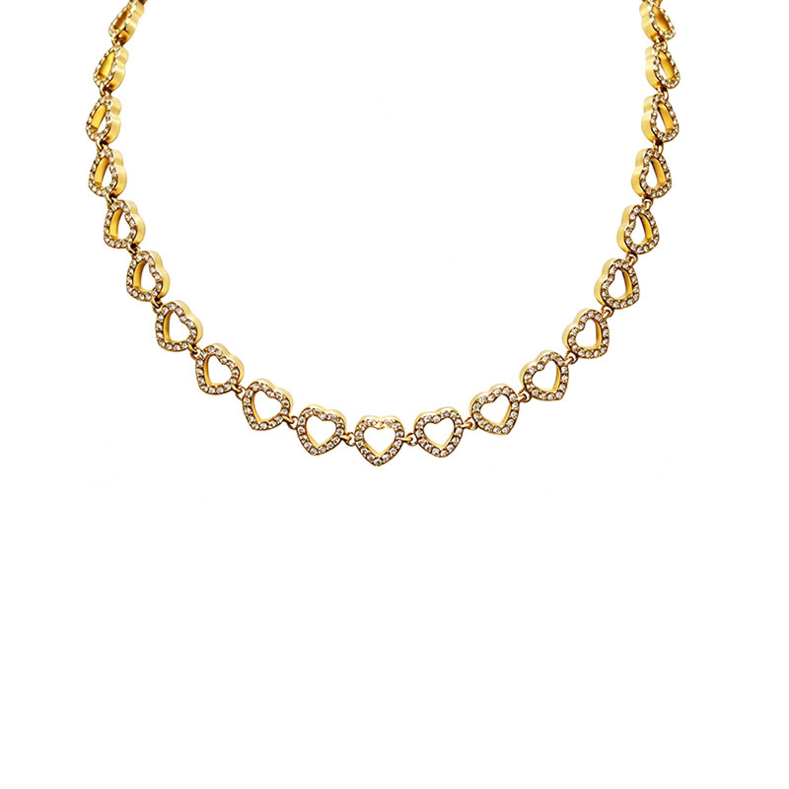 Collana girocollo cuore con zirconi