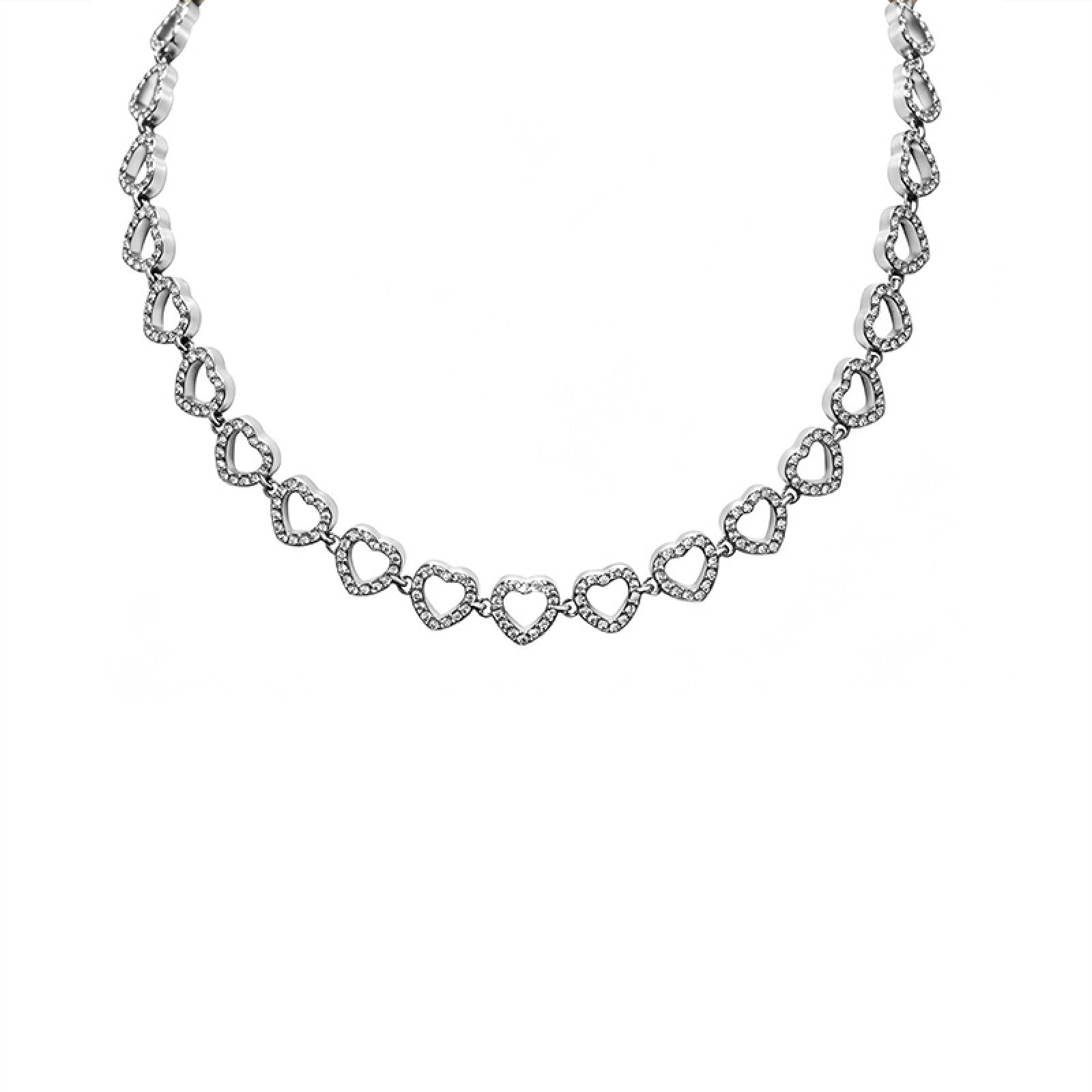 Collana girocollo cuore con zirconi