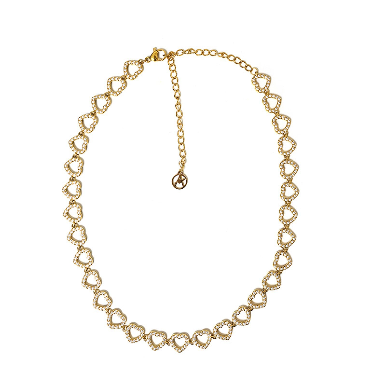 Collana girocollo cuore con zirconi