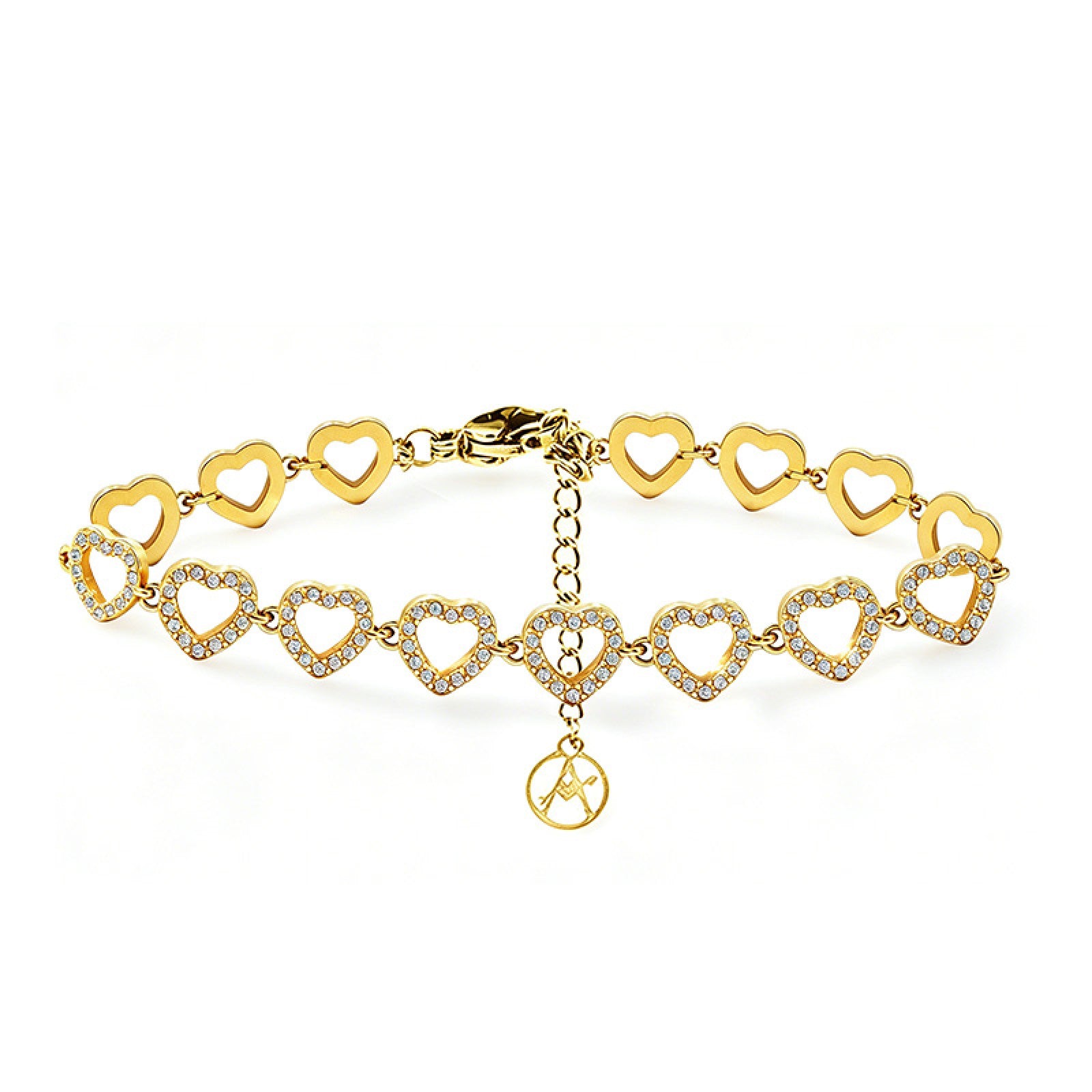 Bracciale cuori con zirconi