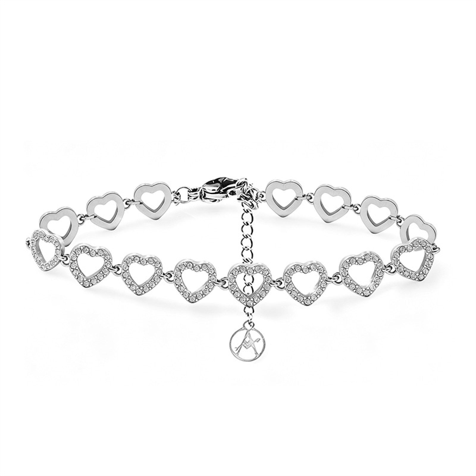 Bracciale cuori con zirconi