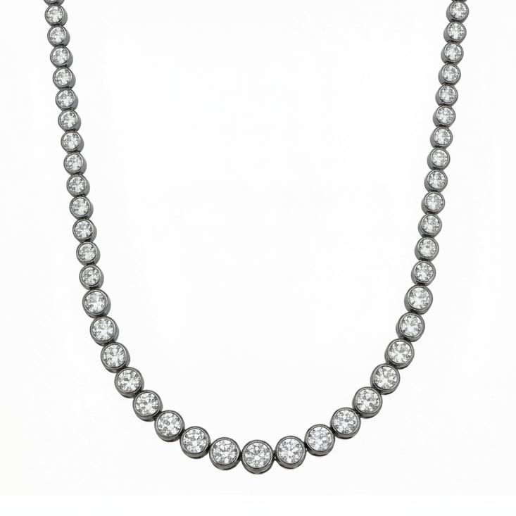 Collana INFINITY GLOW | Tennis Graduato in Acciaio Inox e Zirconi Brillanti – Eldra Milano