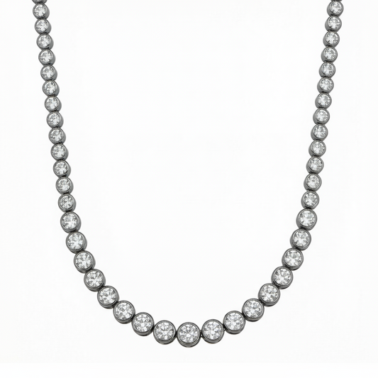 Collana INFINITY GLOW | Tennis Graduato in Acciaio Inox e Zirconi Brillanti – Eldra Milano
