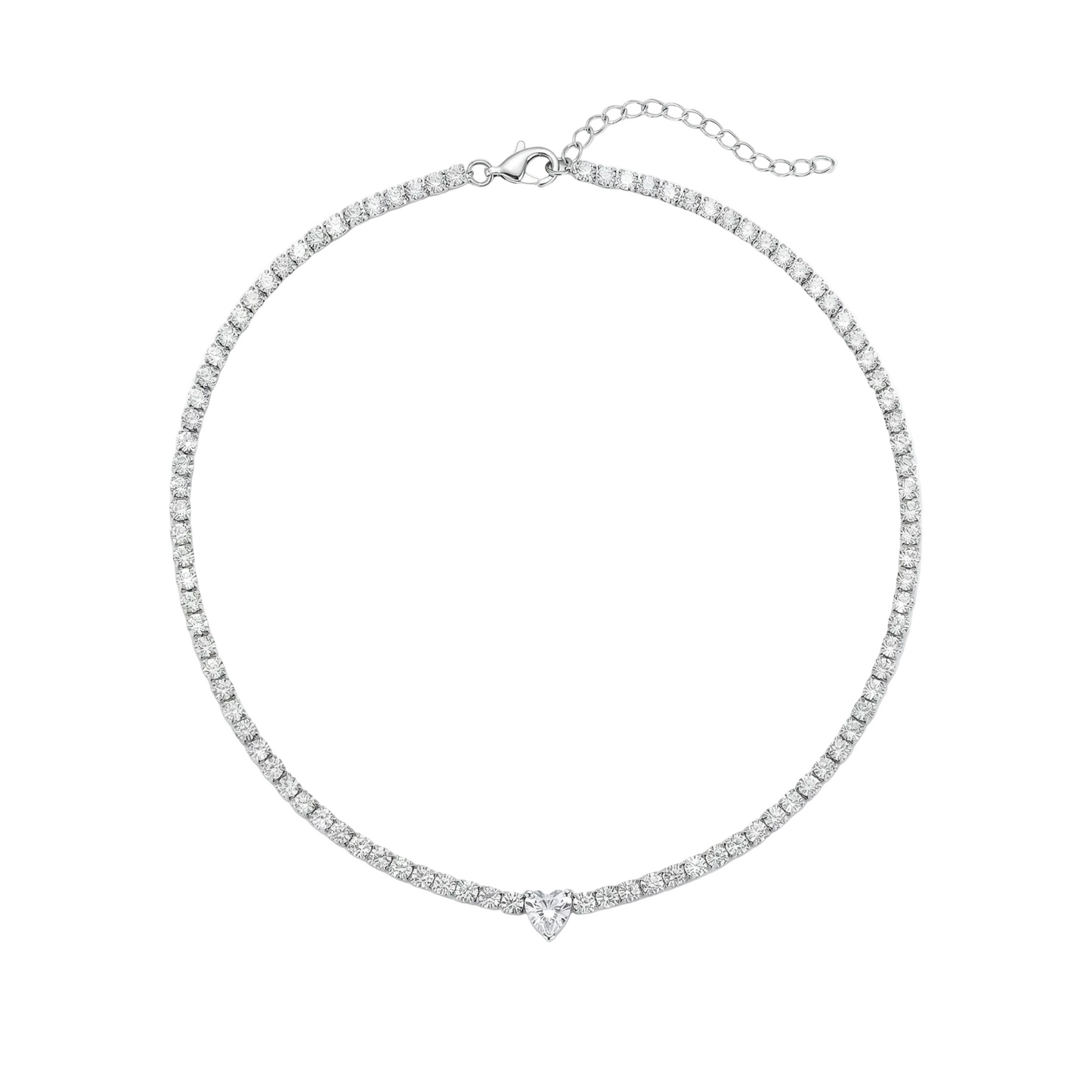 Collana Tennis Heart Gem | chiusura con cursore