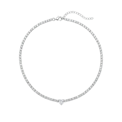 Collana Tennis Heart Gem | chiusura con cursore