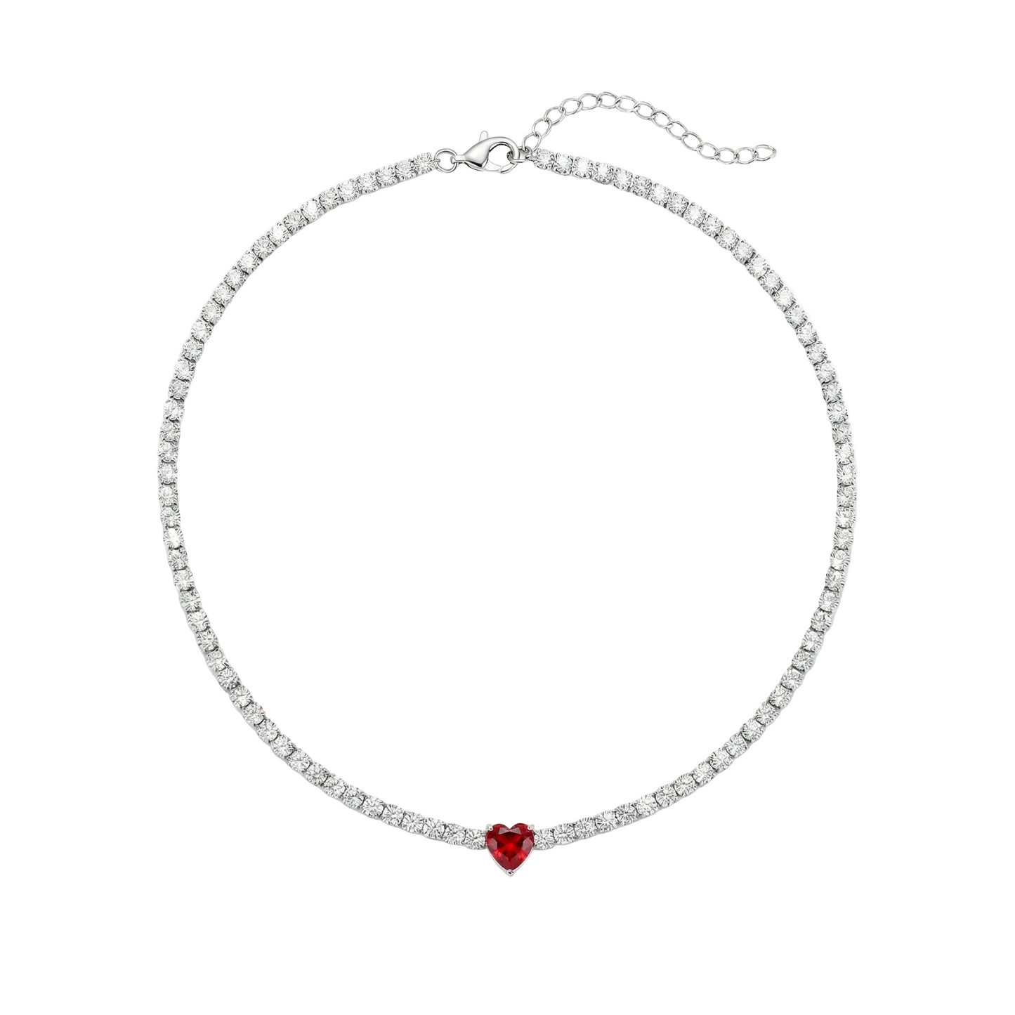 Collana Tennis Heart Gem | chiusura con cursore