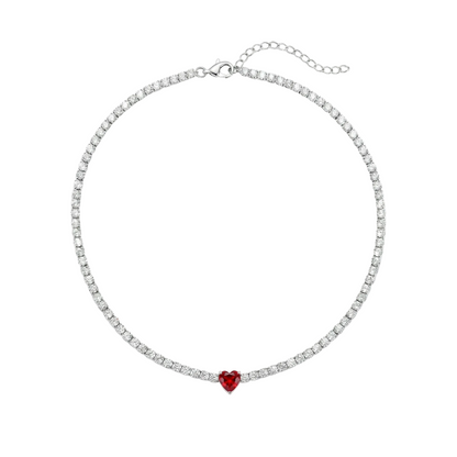 Collana Tennis Heart Gem | chiusura con cursore
