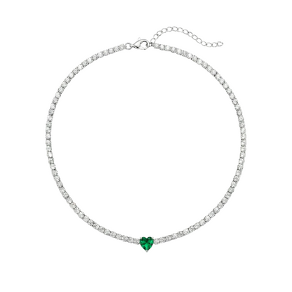 Collana Tennis Heart Gem | chiusura con cursore