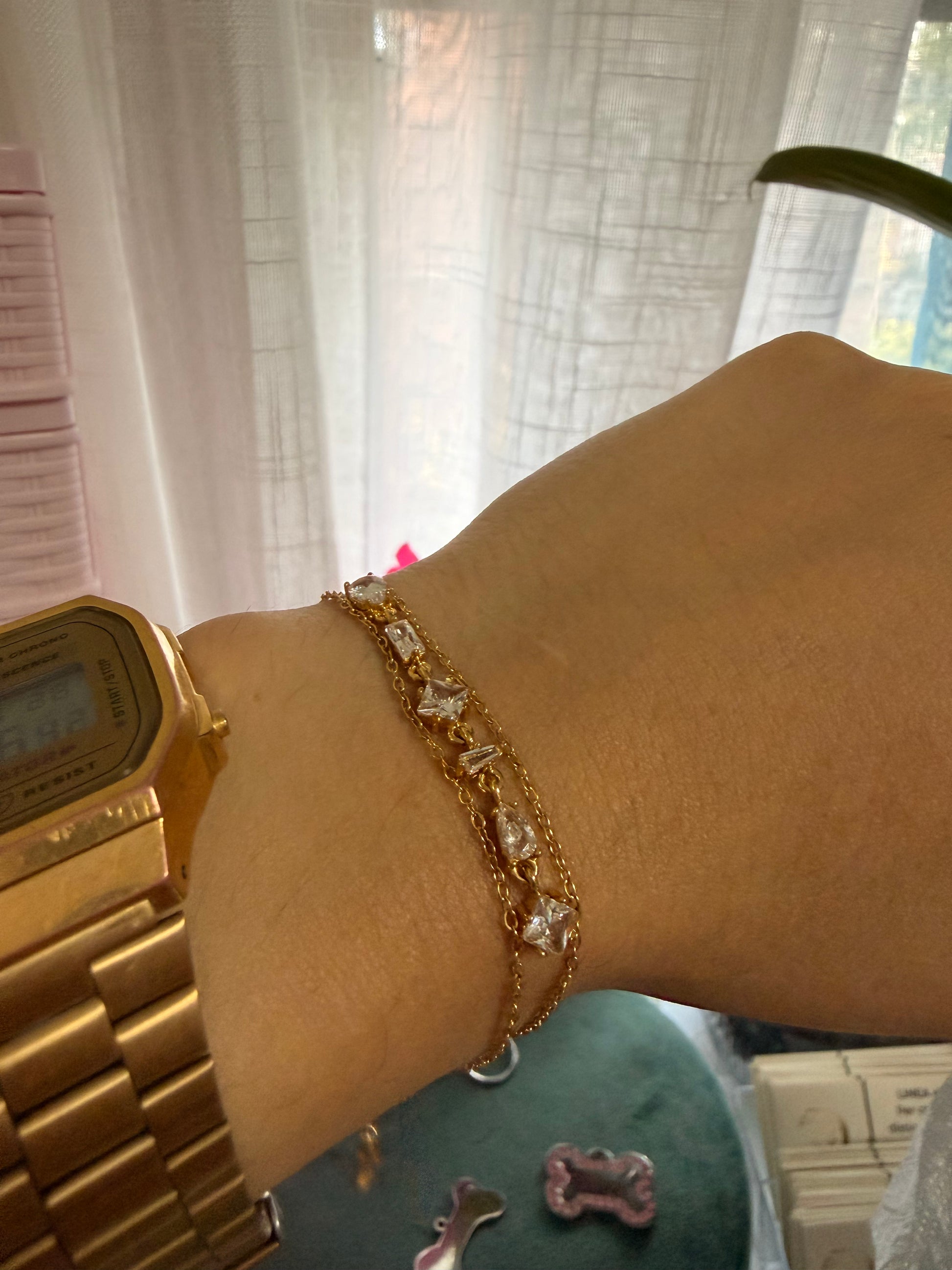 Bracciale con zirconi Geometrico elegante