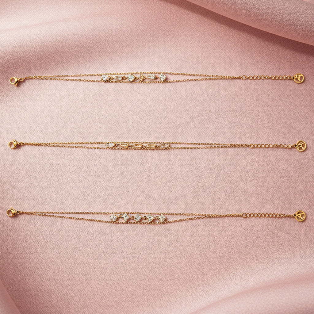 Bracciale con zirconi Geometrico elegante