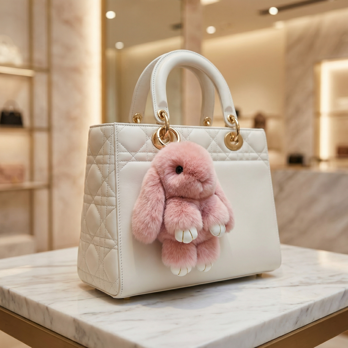 "Fluffy Bunny" – Luxury Bag Charm
