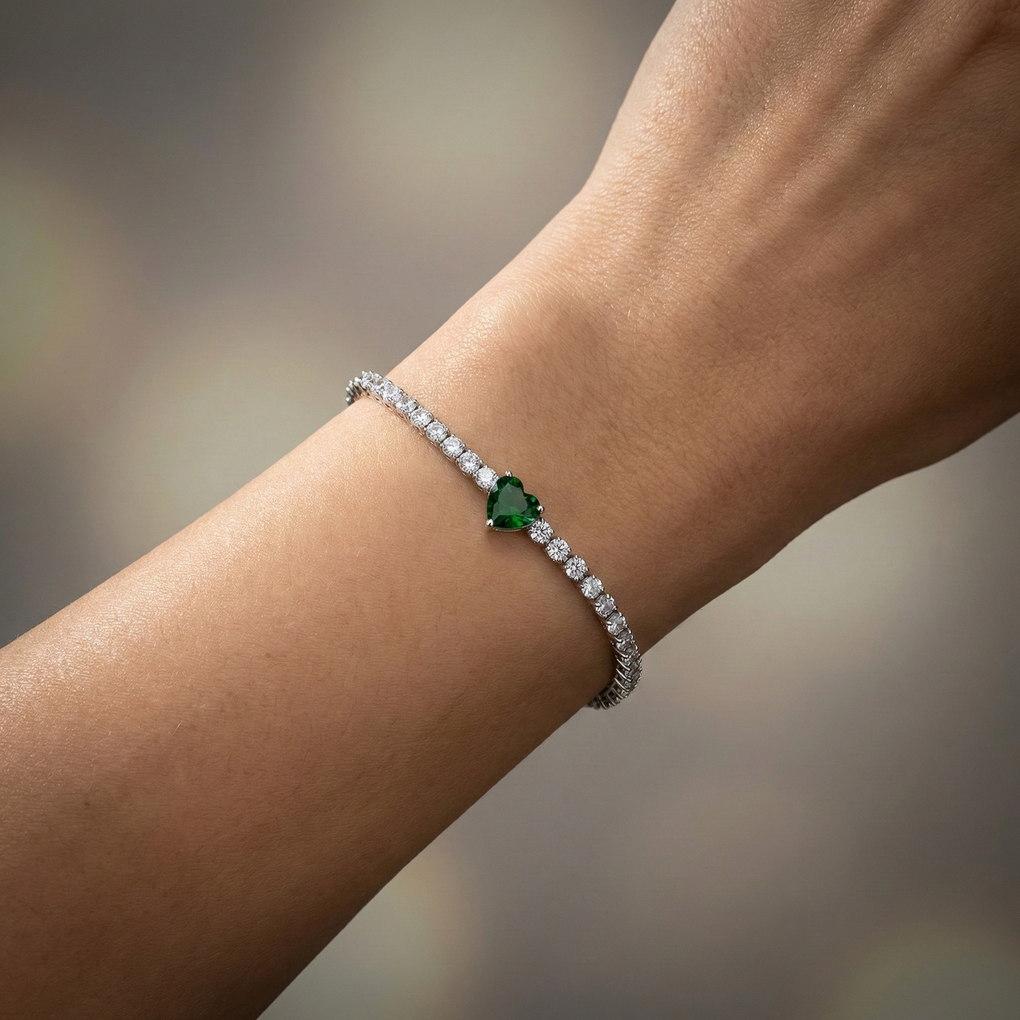 Bracciale Tennis Heart Gem | chiusura con cursore