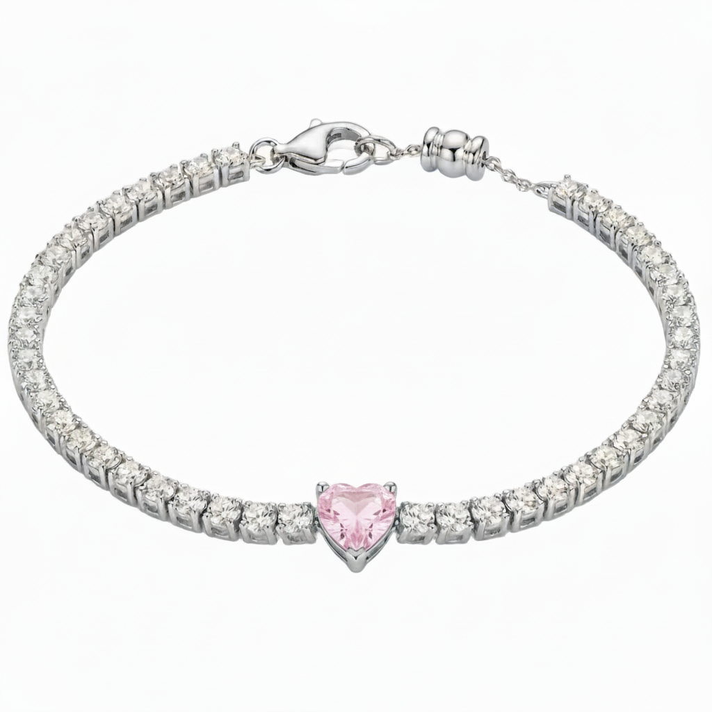Bracciale Tennis Heart Gem | chiusura con cursore