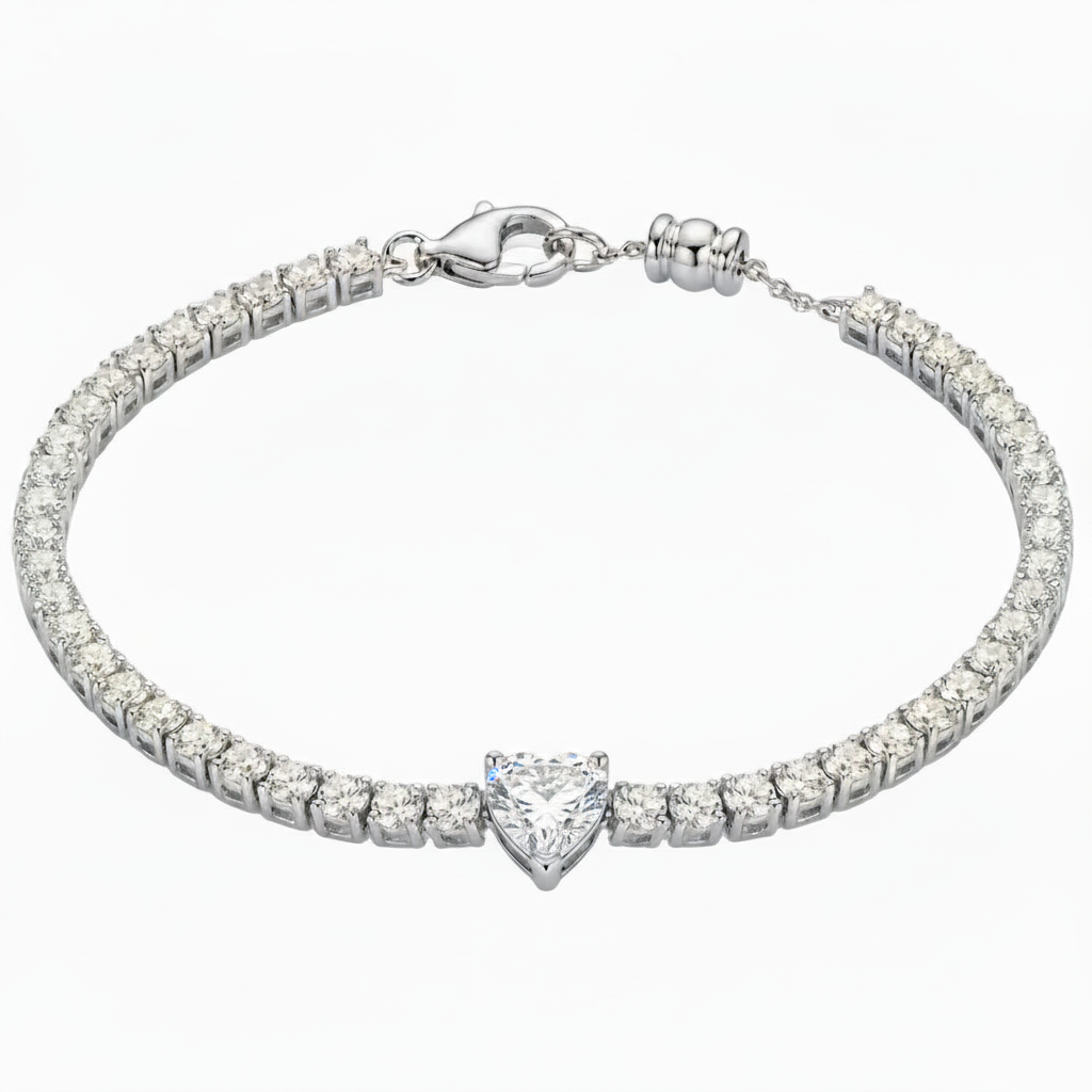 Bracciale Tennis Heart Gem | chiusura con cursore