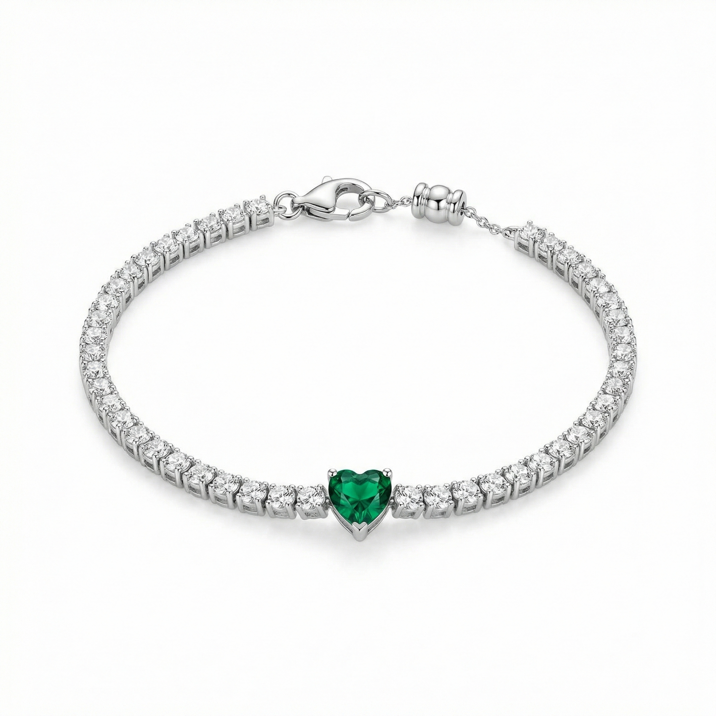Bracciale Tennis Heart Gem | chiusura con cursore