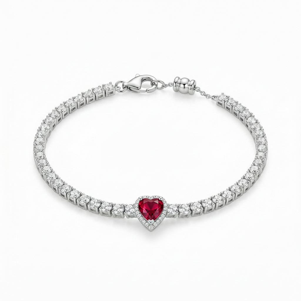 Bracciale Tennis Heart Gem | chiusura con cursore