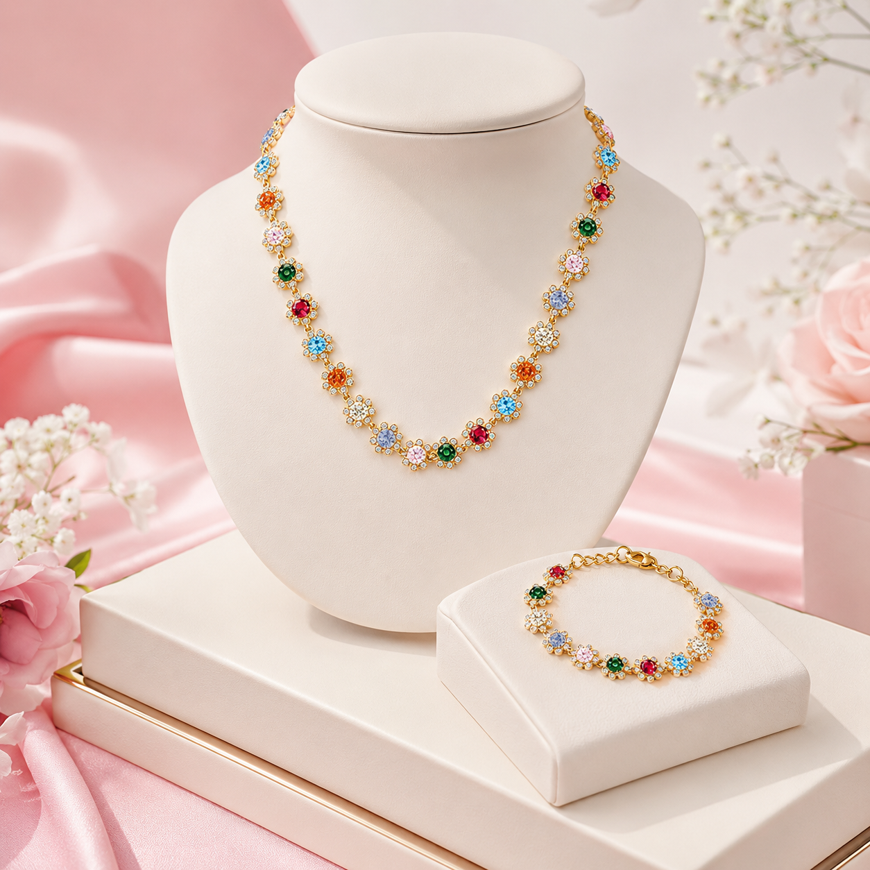 Set Regina Floreale collana e bracciale