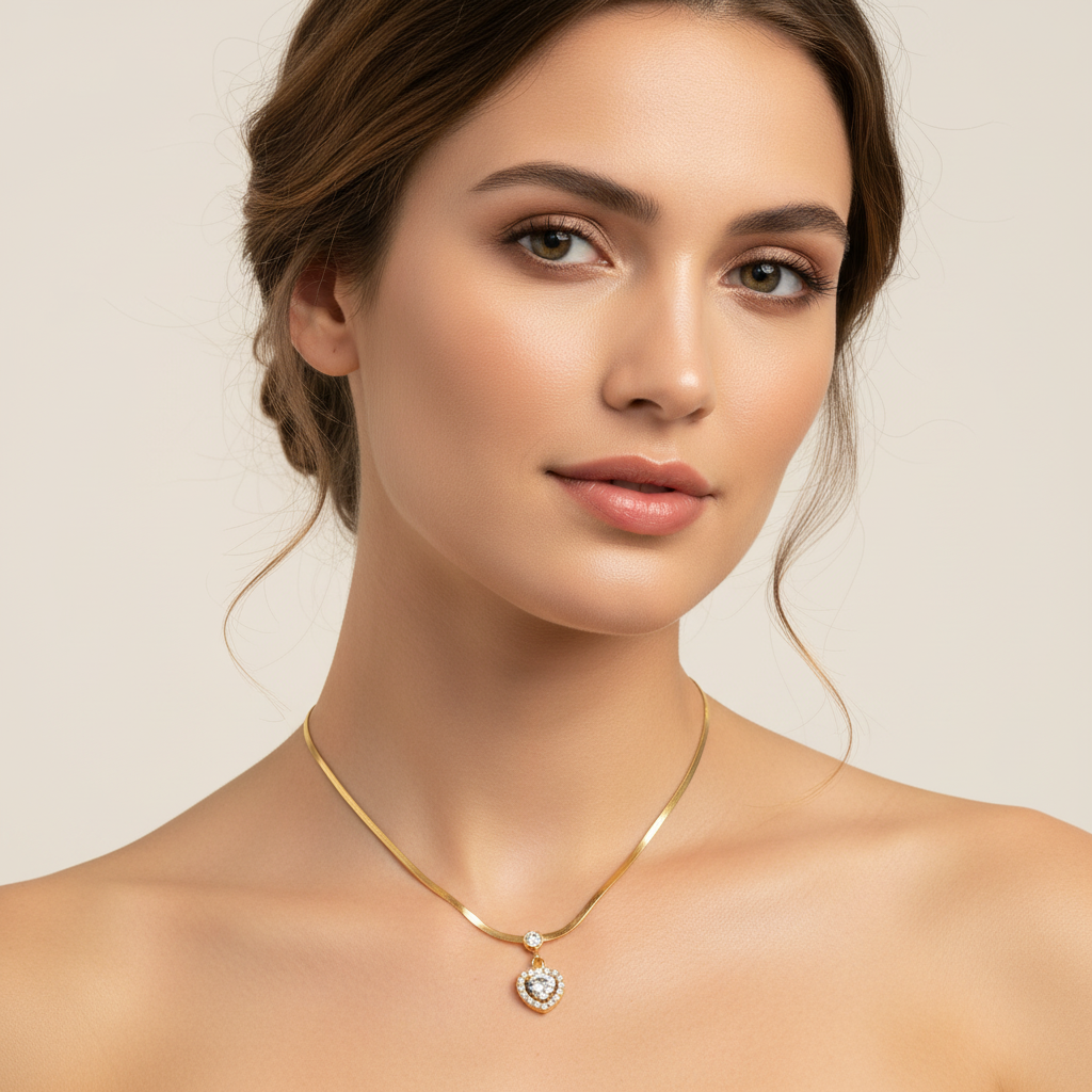 Collana Heart Halo con zircone