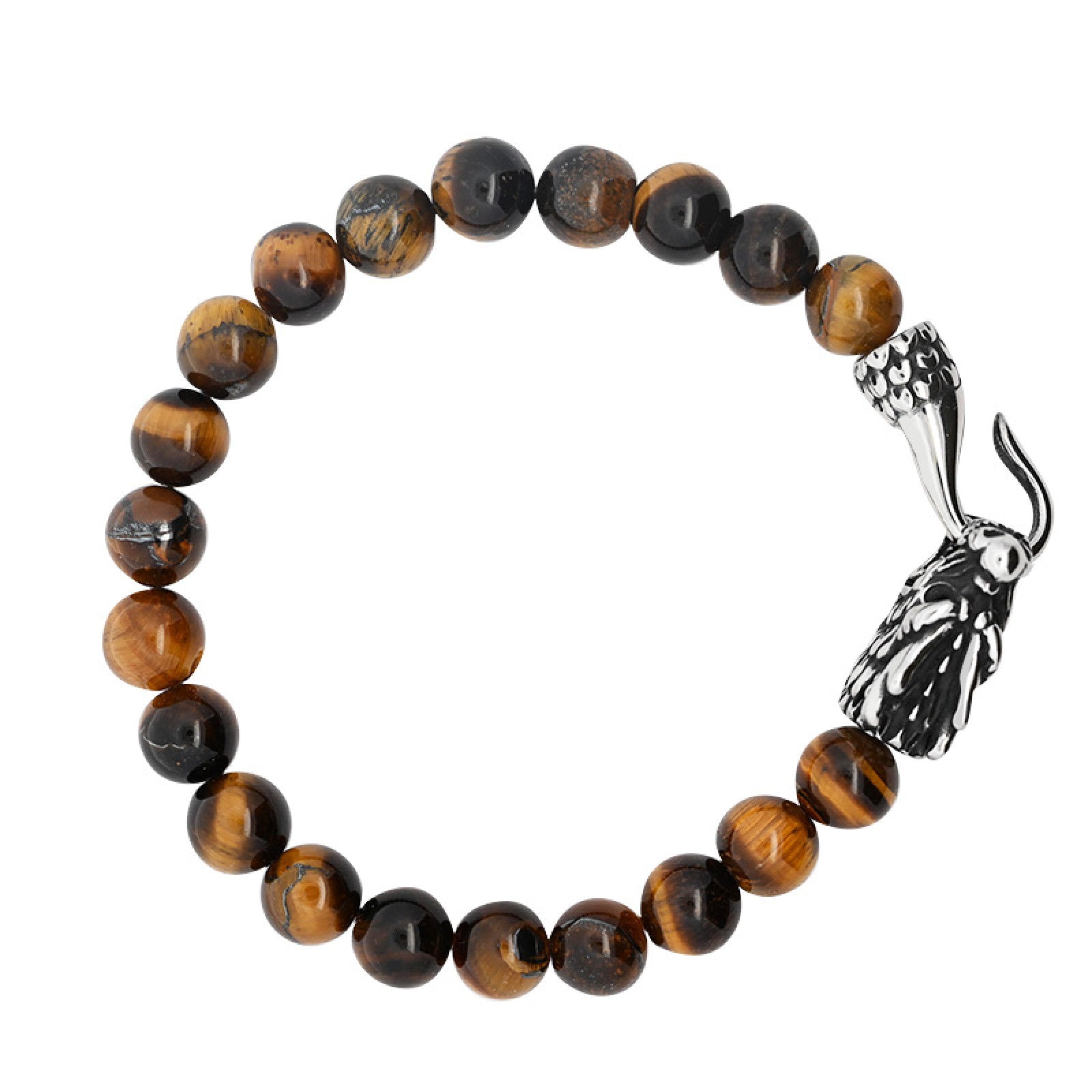 Bracciale testa di drago con pietre naturali