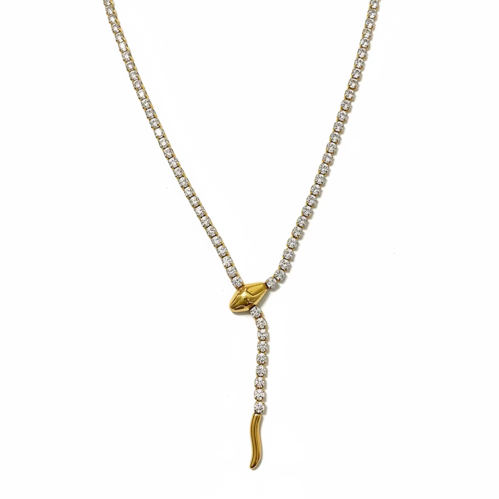 Collana Serpente Tennis a y con zirconi