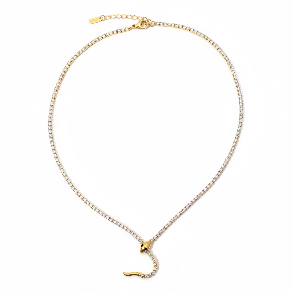 Collana Serpente Tennis a y con zirconi