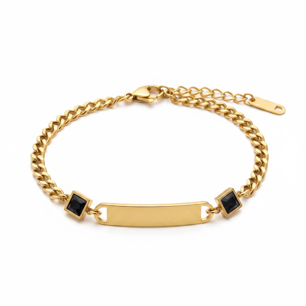 Bracciale con zirconi per incisione personalizzata