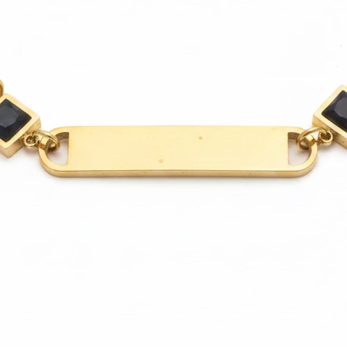 Bracciale con zirconi per incisione personalizzata