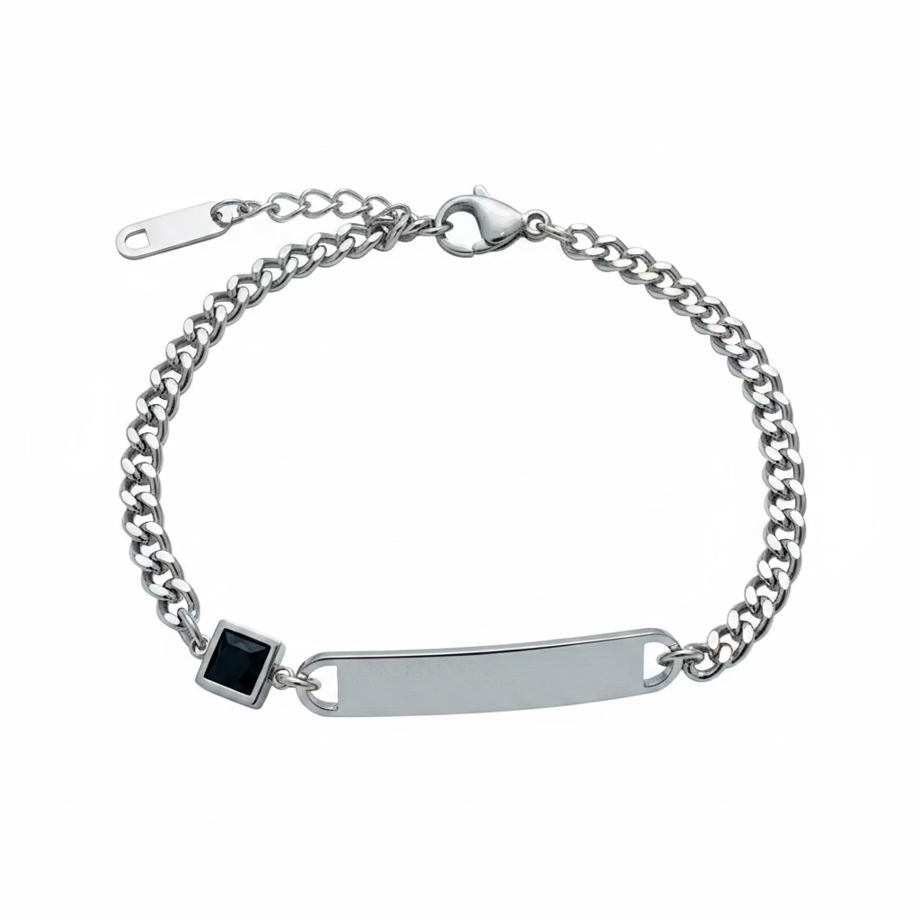 Bracciale con zirconi per incisione personalizzata