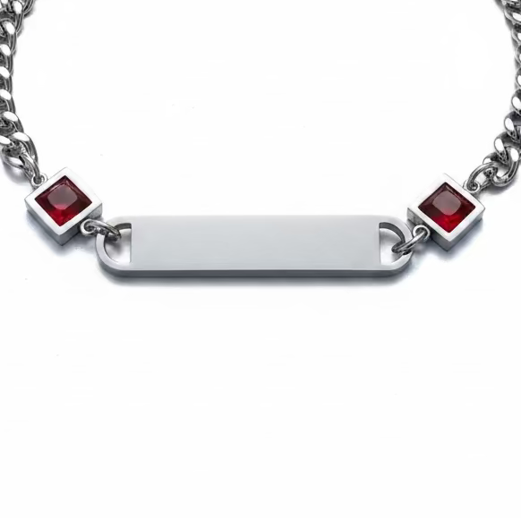 Bracciale con zirconi per incisione personalizzata
