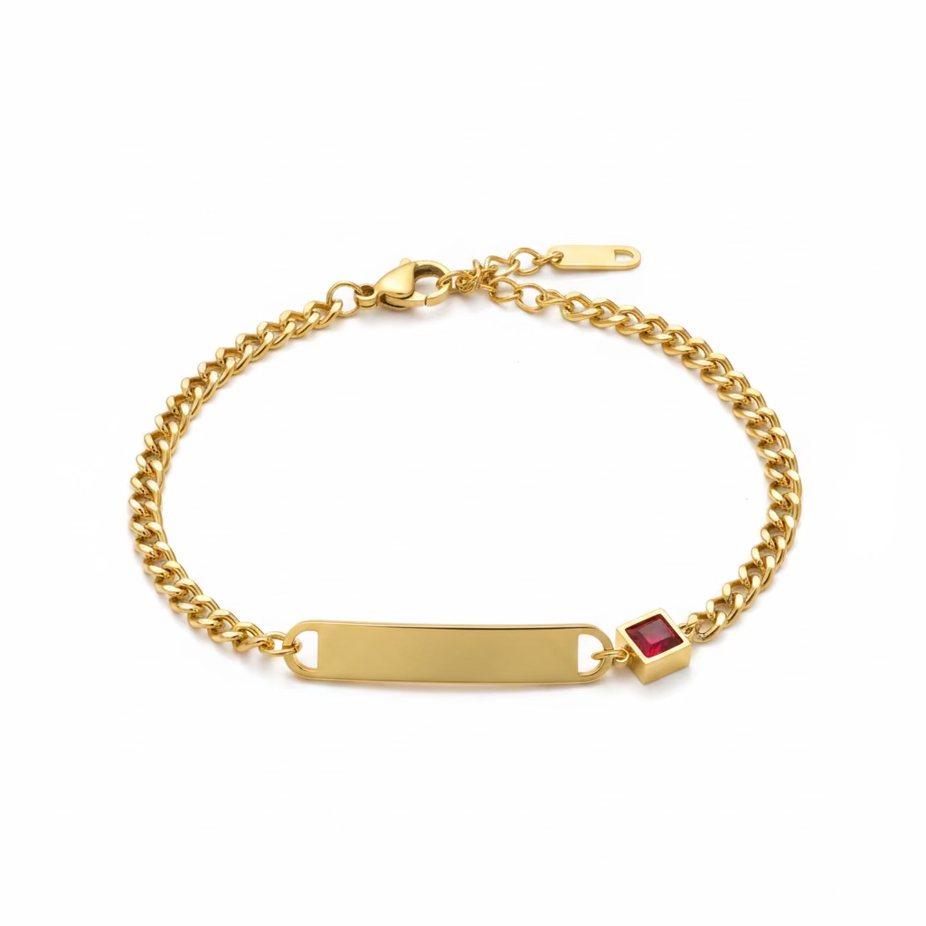 Bracciale con zirconi per incisione personalizzata