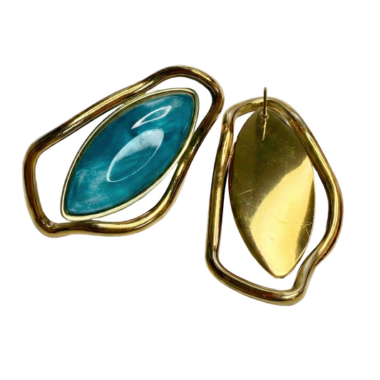 CHICCO DI MARE – Orecchini a Lobo Turchese e Oro - Eldra Milano