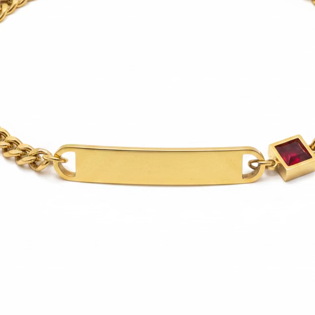 Bracciale con zirconi per incisione personalizzata