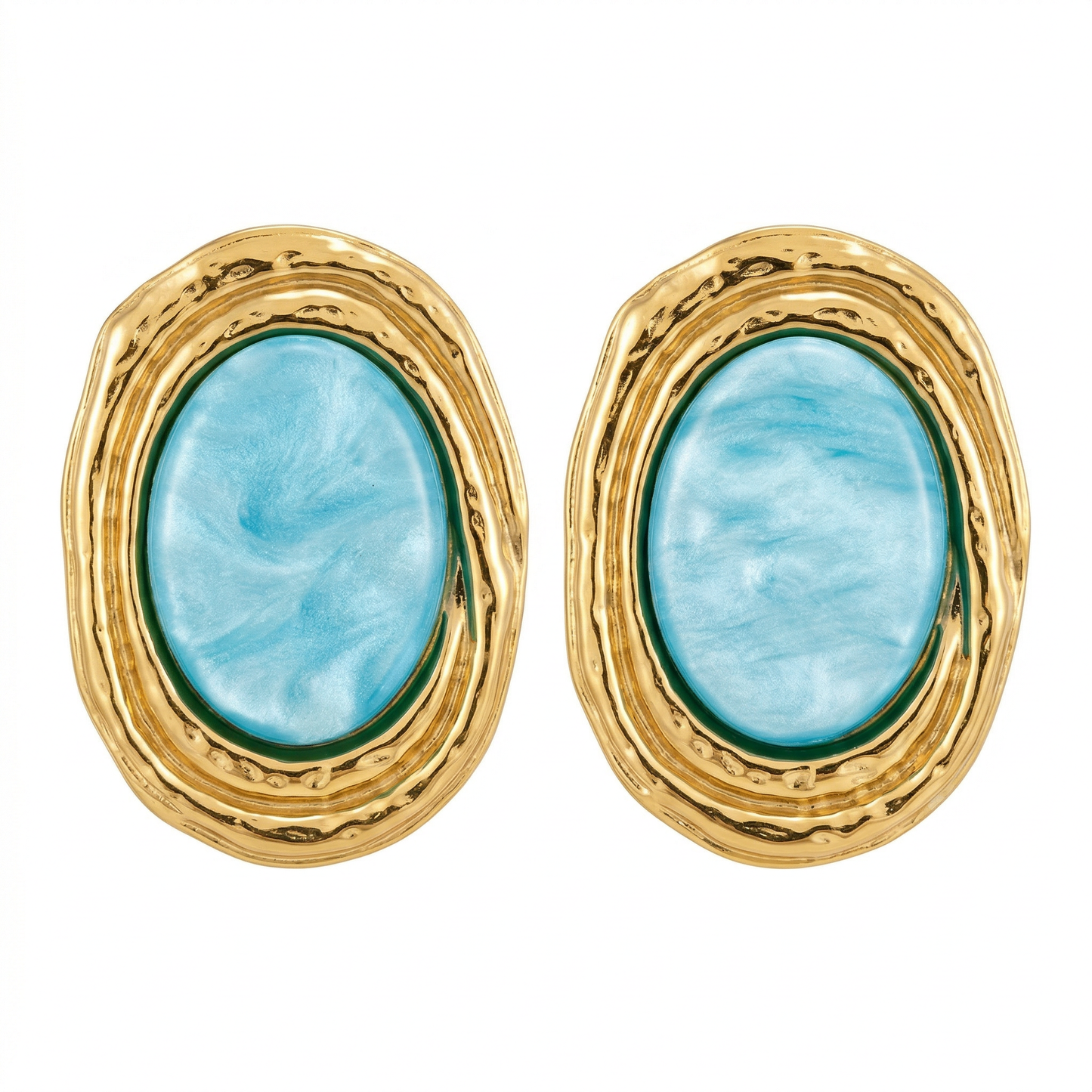 ORO NELL'OCEANO – Orecchini a Lobo Vintage Turchese e Oro - Eldra Milano