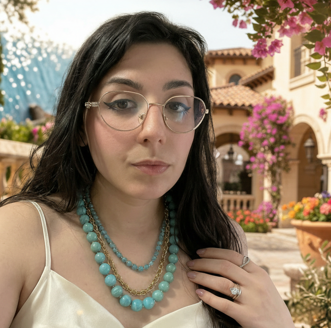 COSTA SMERALDA – Collana Multi-Filo Turchese e Oro