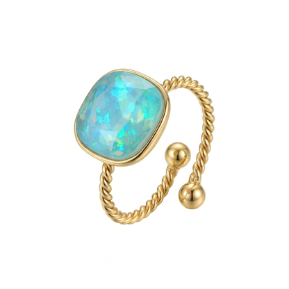 Anello SHINE Regolabile – Maglia Intrecciata e Luce Mediterranea | Eldra Milano