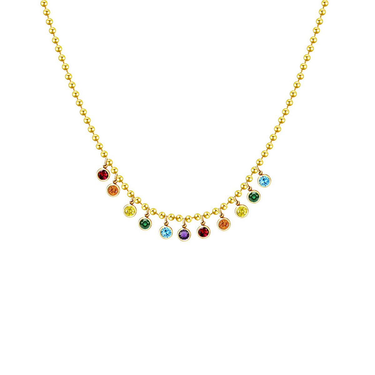 COLLANA CATENA A SFERE CON CHARM