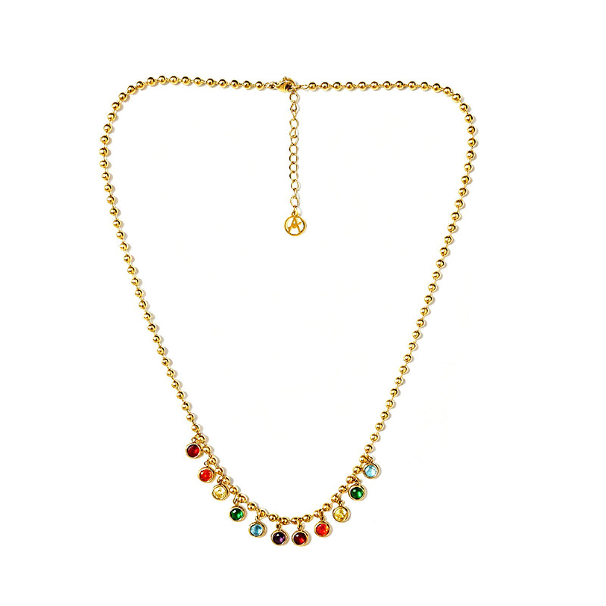 COLLANA CATENA A SFERE CON CHARM