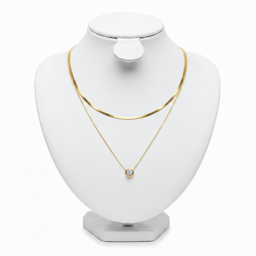 Collana double con punto luce