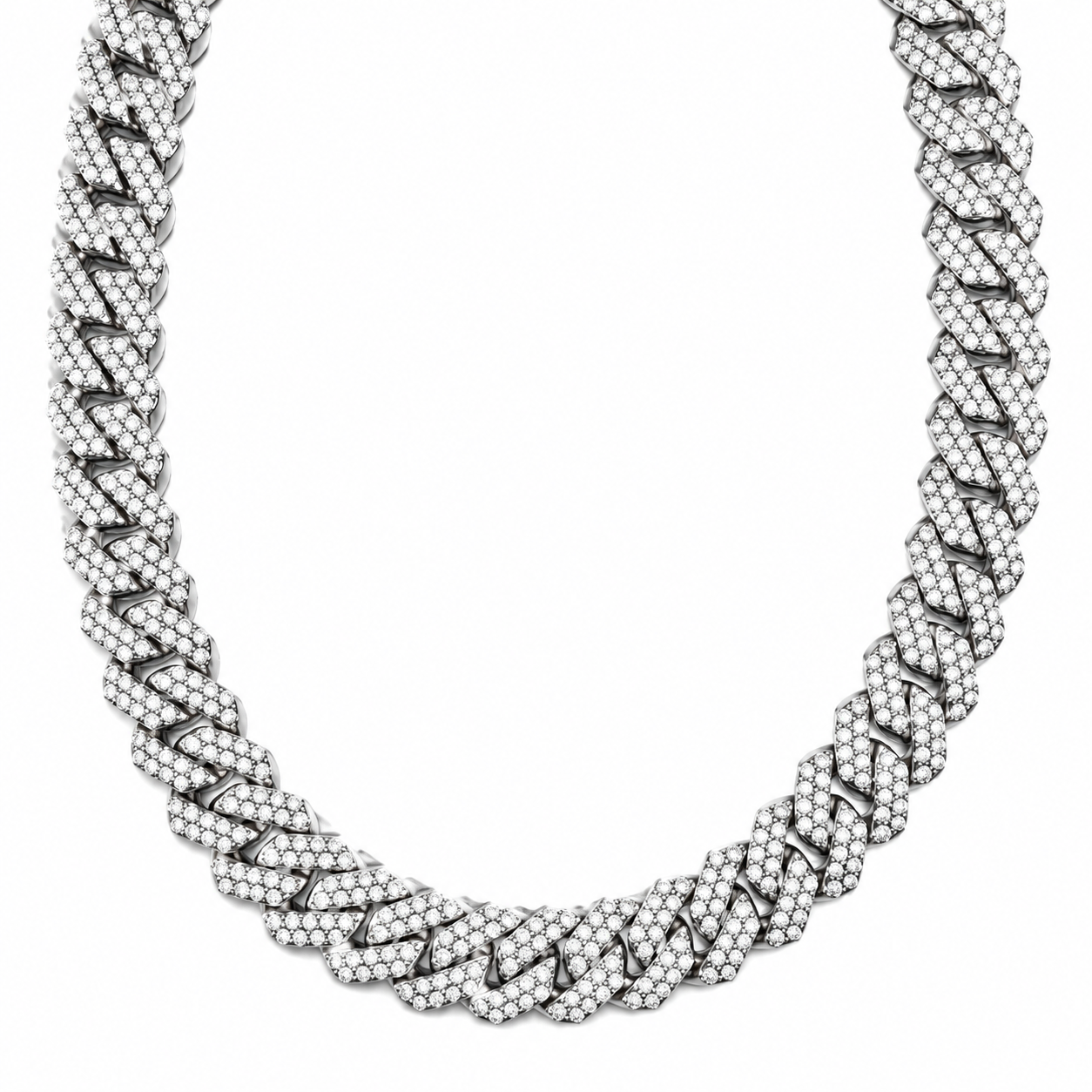 Ice cuban collana con zirconi