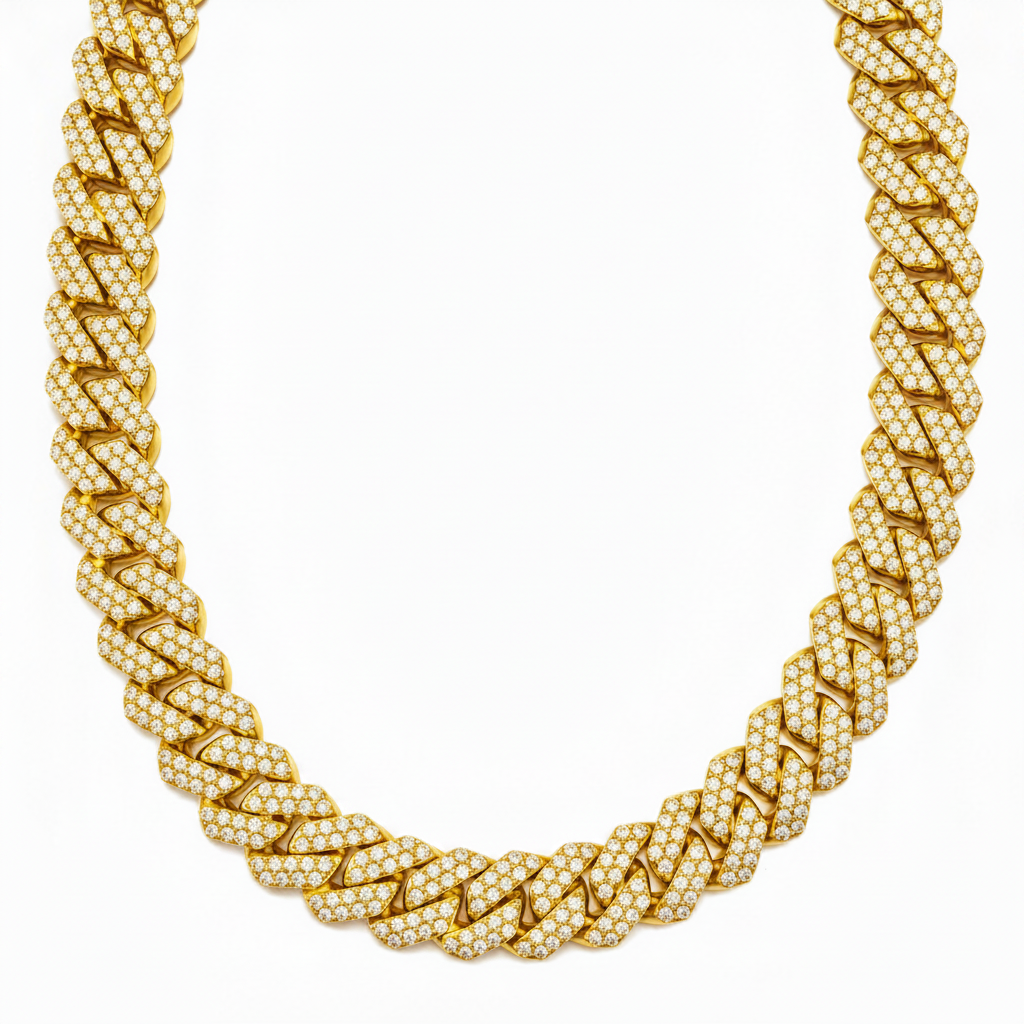 Ice cuban collana con zirconi
