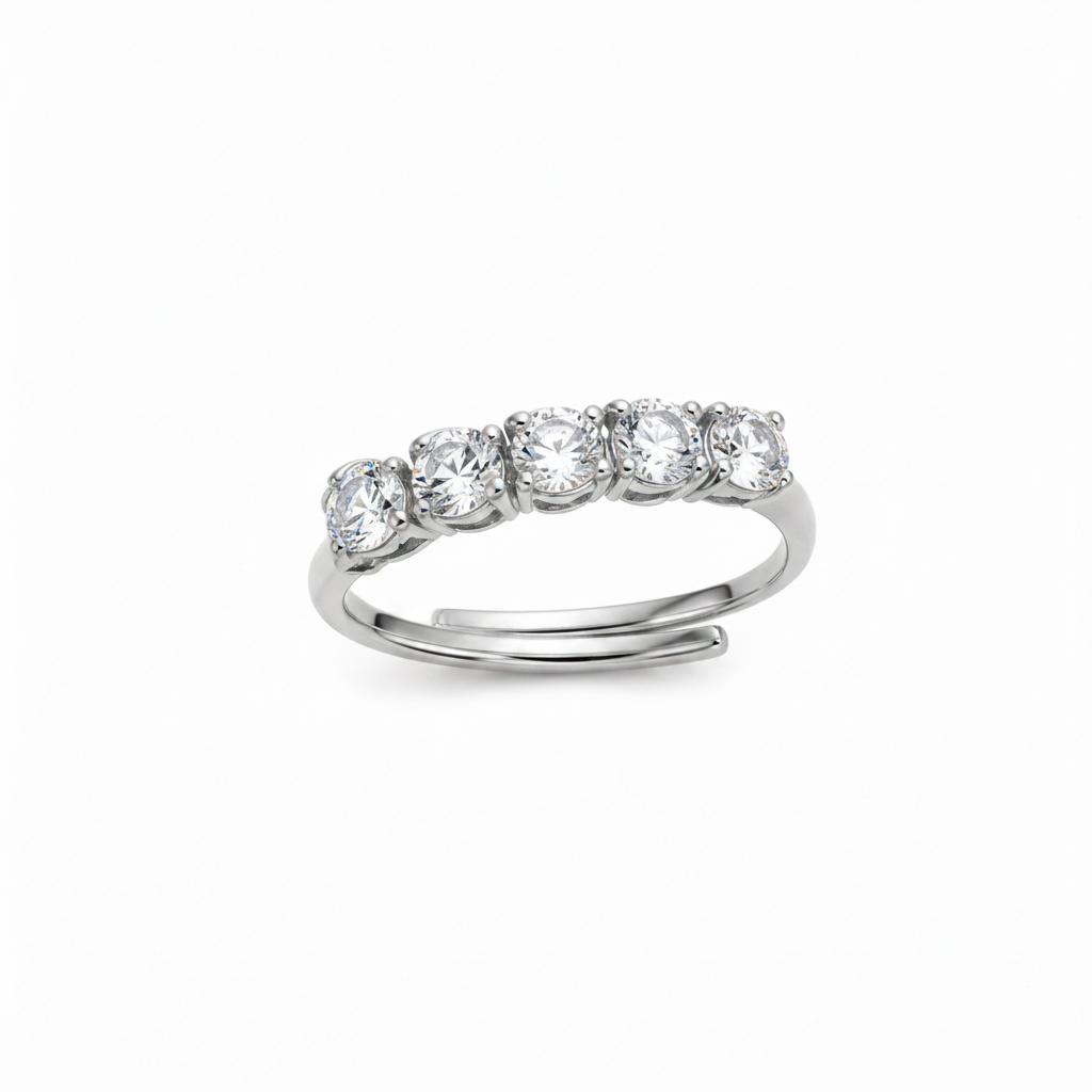 Anello veretta cinque pietre regolabile