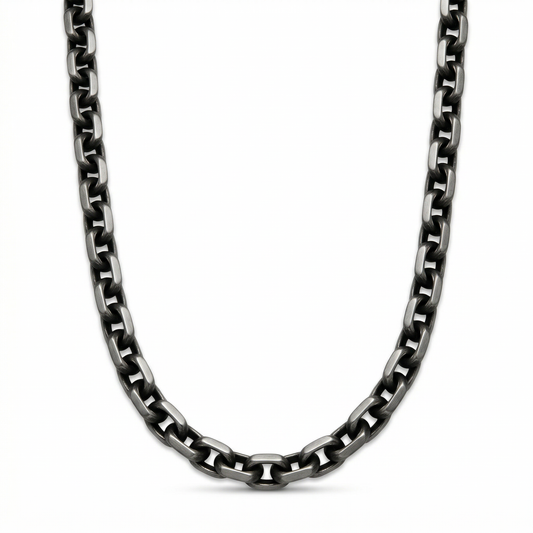 Collana IRON CORE – Catena Massiccia a Maglia Forzatina | Eldra Milano