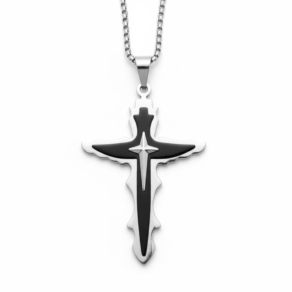 Collana GOTHIC SHARP CROSS Bicolor | Eldra Milano