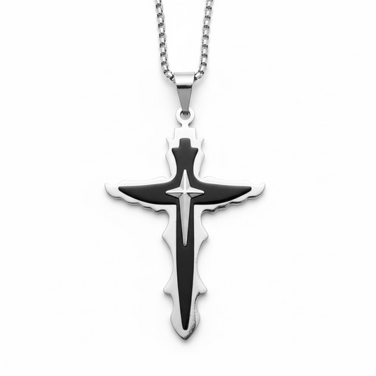 Collana GOTHIC SHARP CROSS Bicolor | Eldra Milano