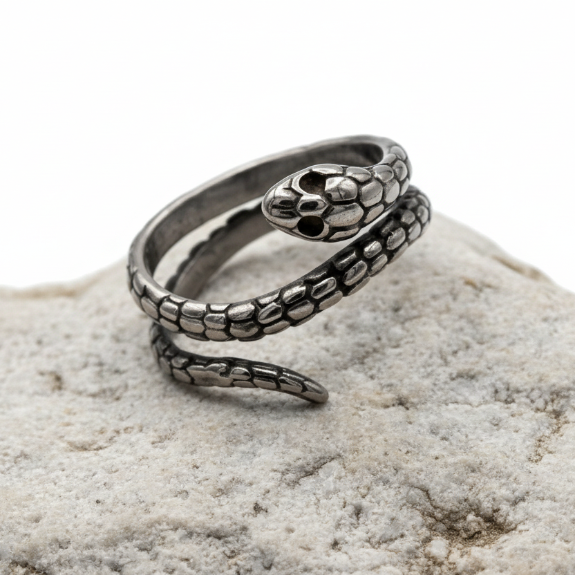 Anello SERPENT WRAP | Acciaio Inox Semi-Regolabile – Eldra Milano