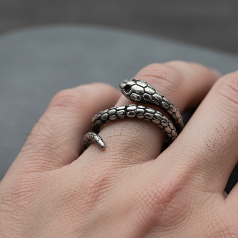 Anello SERPENT WRAP | Acciaio Inox Semi-Regolabile – Eldra Milano